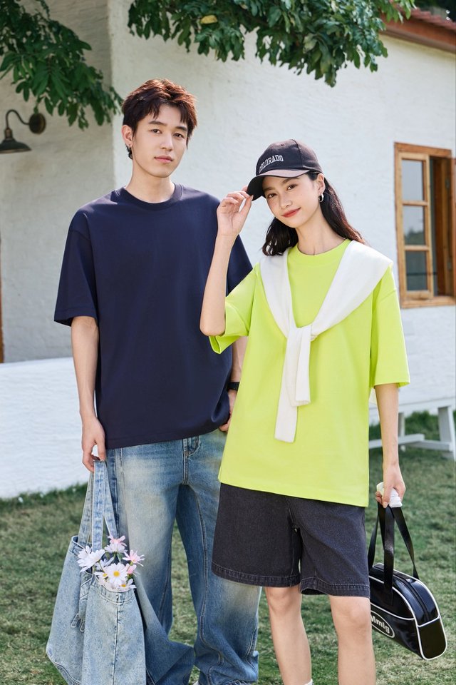 260G 32S double-yarn cotton T-shirt detail 1