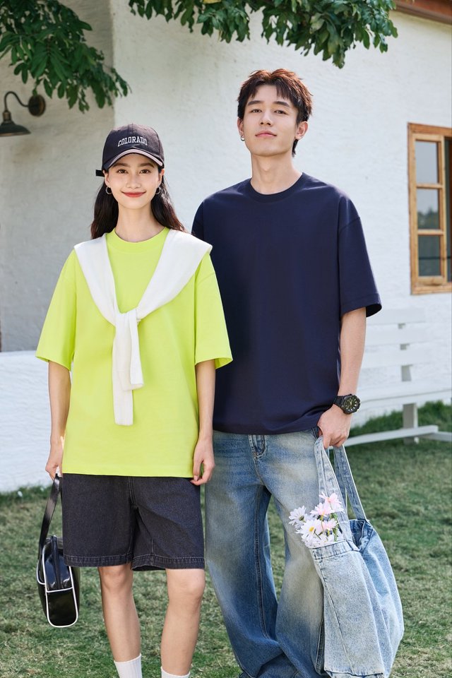 260G 32S double-yarn cotton T-shirt detail 3