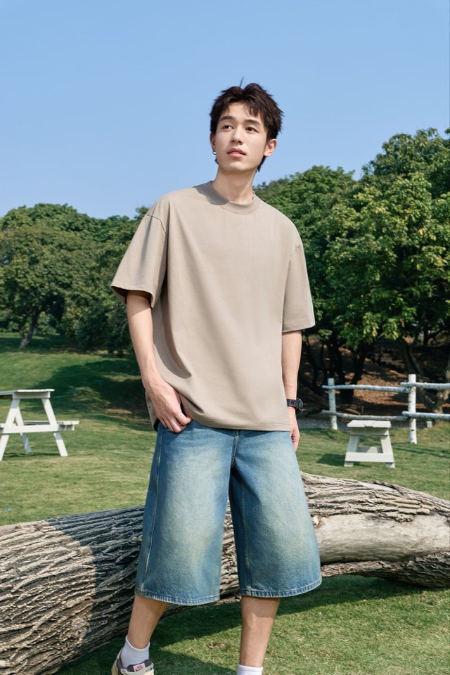 260G 32S double-yarn cotton T-shirt detail 4