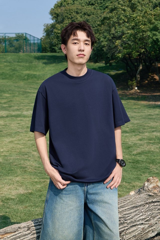 260G 32S double-yarn cotton T-shirt detail 6