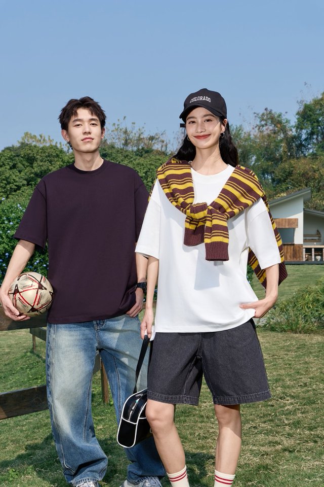 260g 32S double-yarn cotton T-shirt detail 8